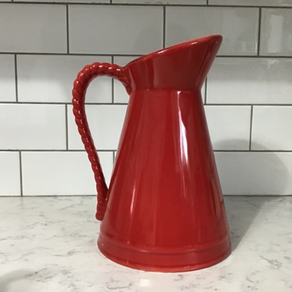 STOKES Ceramic Red Pitcher Jug Rope Design - Picture 4 of 8